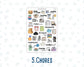 Cleaning Routine Planner Stickers, Chore & Housework Stickers, Laundry, Kitchen, Bathroom, Deep Cleaning, 6 Sheet Bundle