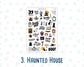 Halloween Planner Stickers, Doodle Icons & Phrases, 6-Sheet Bundle for Journals, Planners