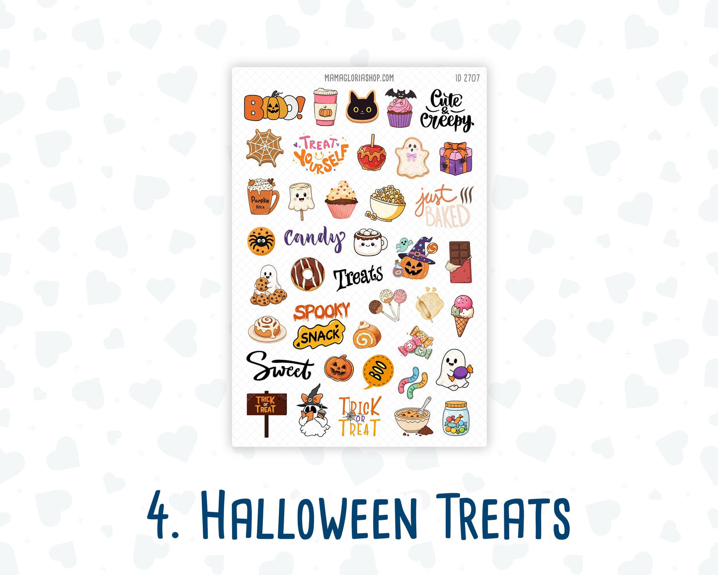 Halloween Planner Stickers, Doodle Icons & Phrases, 6-Sheet Bundle for Journals, Planners