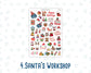 Christmas Planner Stickers, Doodle Icons, Phrases, 6-Sheet Bundle for Journals, Planners & Scrapbooking