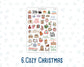 Christmas Planner Stickers, Doodle Icons, Phrases, 6-Sheet Bundle for Journals, Planners & Scrapbooking