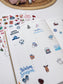 Christmas Planner Stickers, Doodle Icons, Phrases, 6-Sheet Bundle for Journals, Planners & Scrapbooking