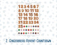 Christmas Journaling Stickers, Doodle Icons, Postage Stamps, Advent Countdown, 4-Sheet Pack for Planners & Scrapbooks
