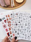 Christmas Journaling Stickers, Doodle Icons, Postage Stamps, Advent Countdown, 4-Sheet Pack for Planners & Scrapbooks