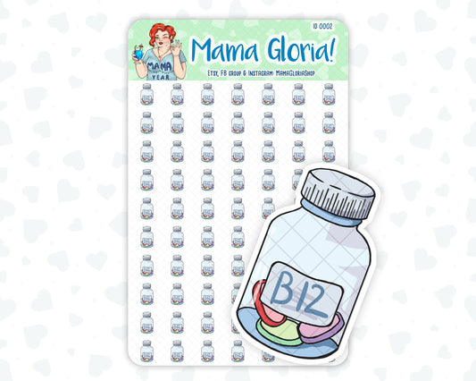 Vitamins stickers for planners, ID 0002