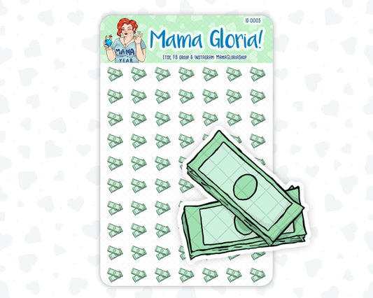 Dollars, Roll of money stickers for planners, ID 0005