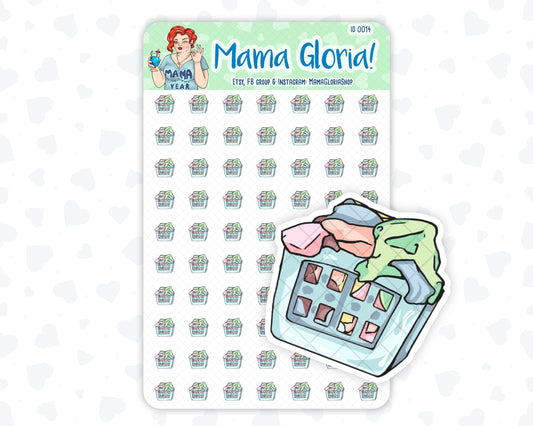 Laundry basket stickers for planners, ID 0014