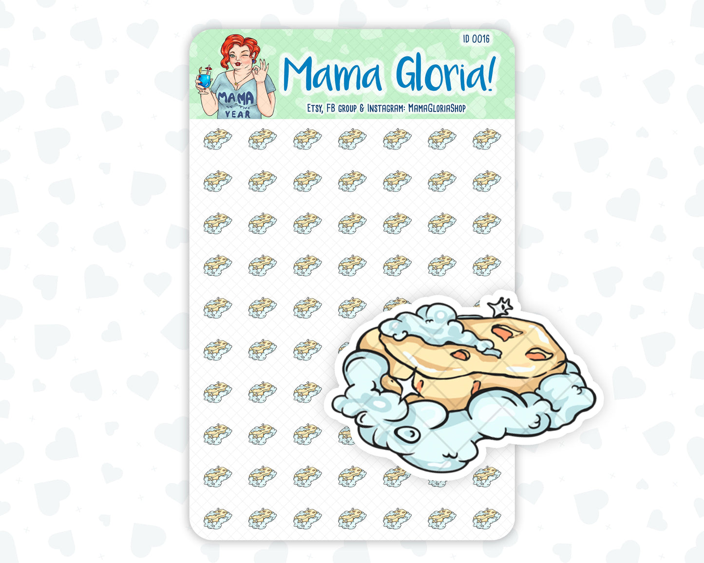 Sponge stickers for planners, ID 0016