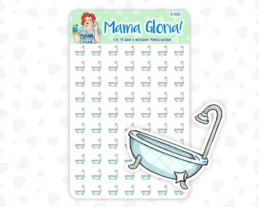 Bath, bathroom stickers for planners, ID 0023