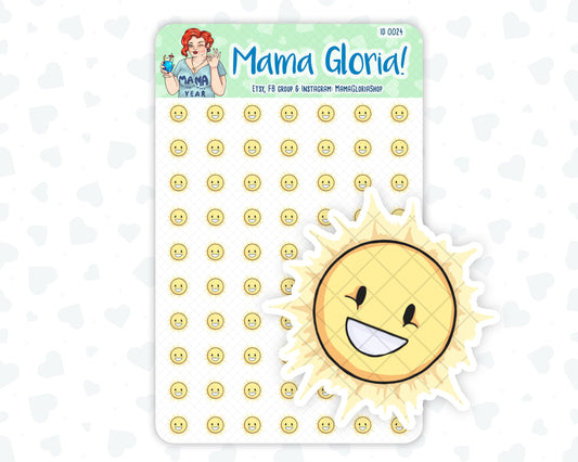 Sunny weather stickers for planners, ID 0024