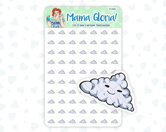 Cloudy weather stickers for planners, ID 0026