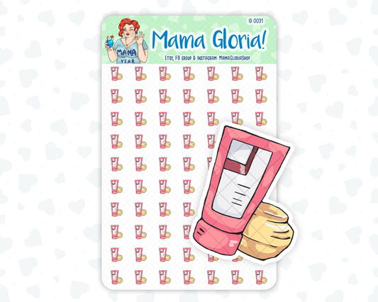 Skincare, face cream stickers for planners, ID 0031