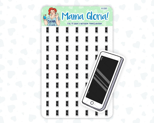 Mobile phone stickers for planners, ID 0061