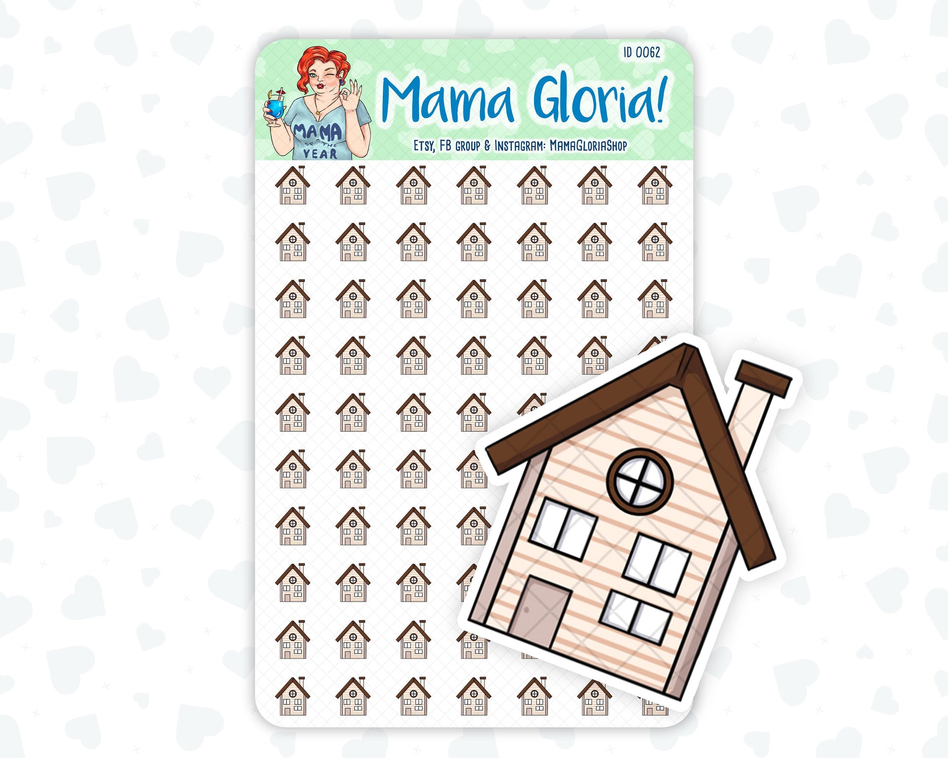 House stickers for planners, ID 0062