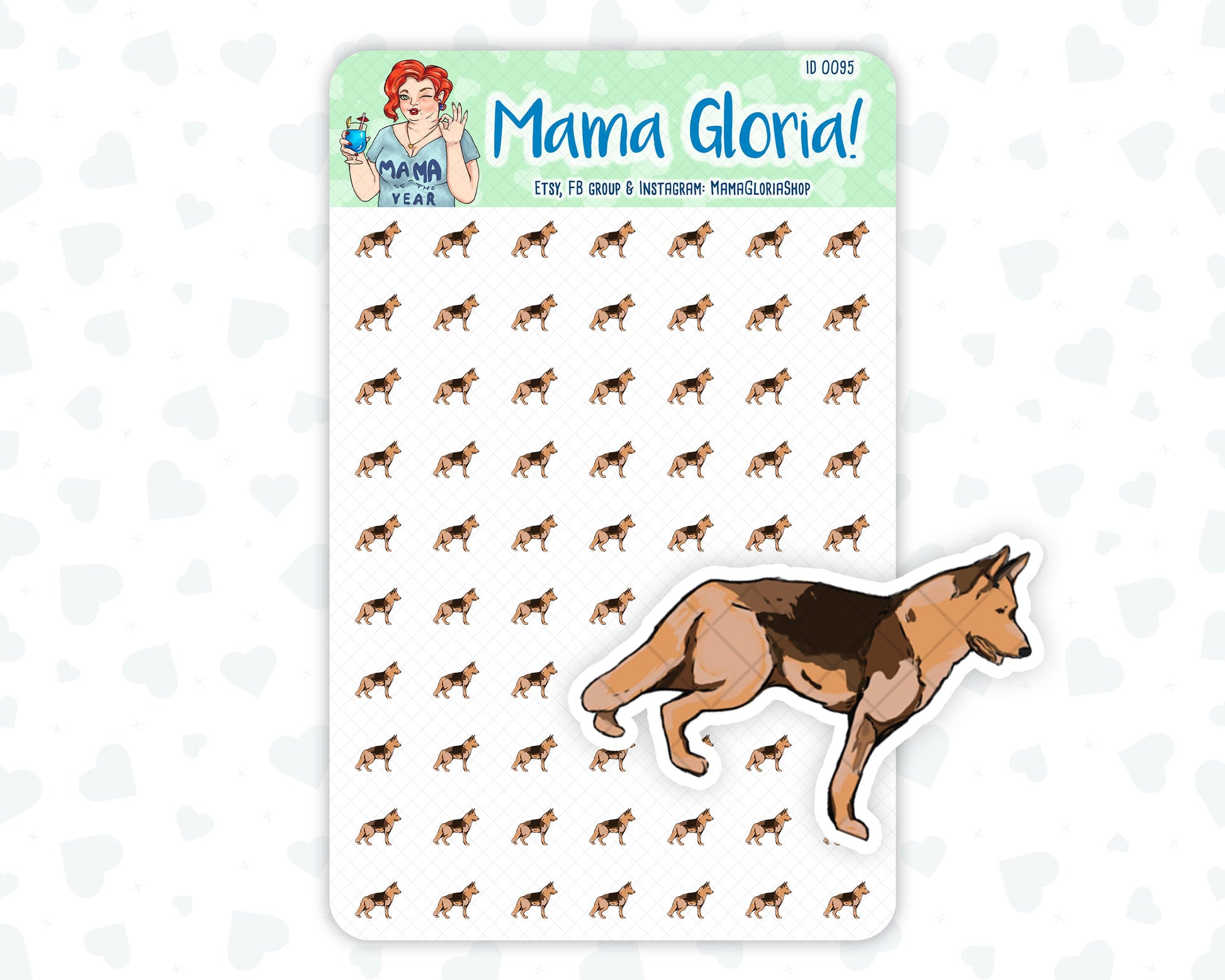 Dog, pets stickers for planners, ID 0095