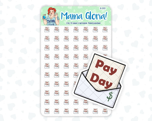 Pay day stickers for planners, ID 0101