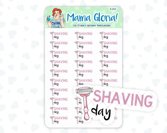 Shaving day text stickers for planners, ID 0145