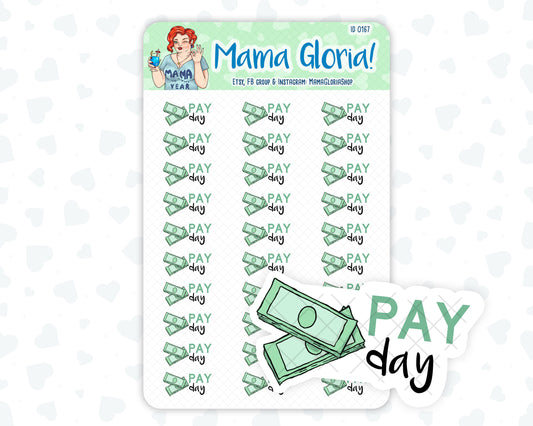 Pay day text stickers for planners, ID 0167