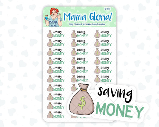 Saving money text stickers for planners, ID 0169