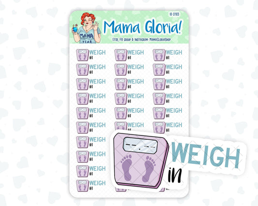 Weigh in text stickers for planners, ID 0183