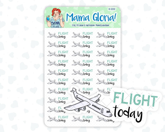 Flight today text stickers for planners, ID 0200