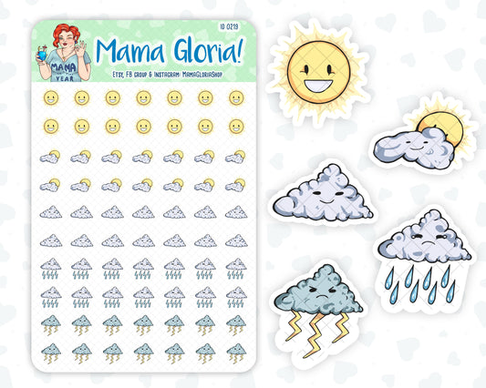 Weather kit, set stickers for planners, ID 0219