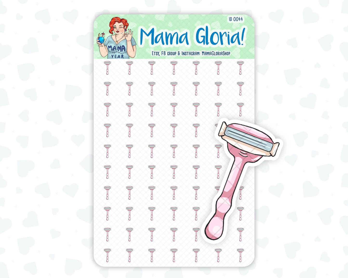 Shaving stickers for planners, ID 0044