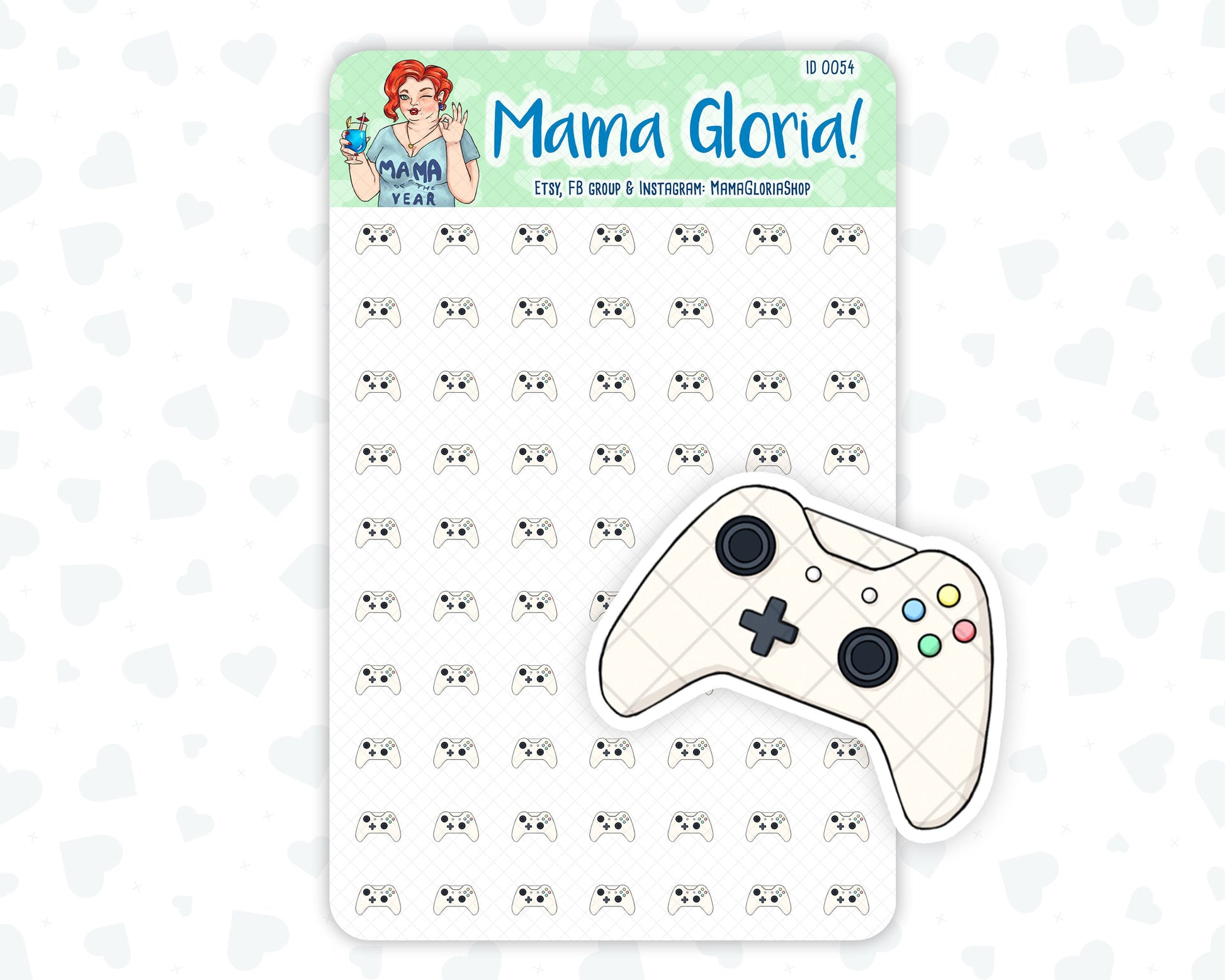 Gamepad stickers for planners, ID 0054