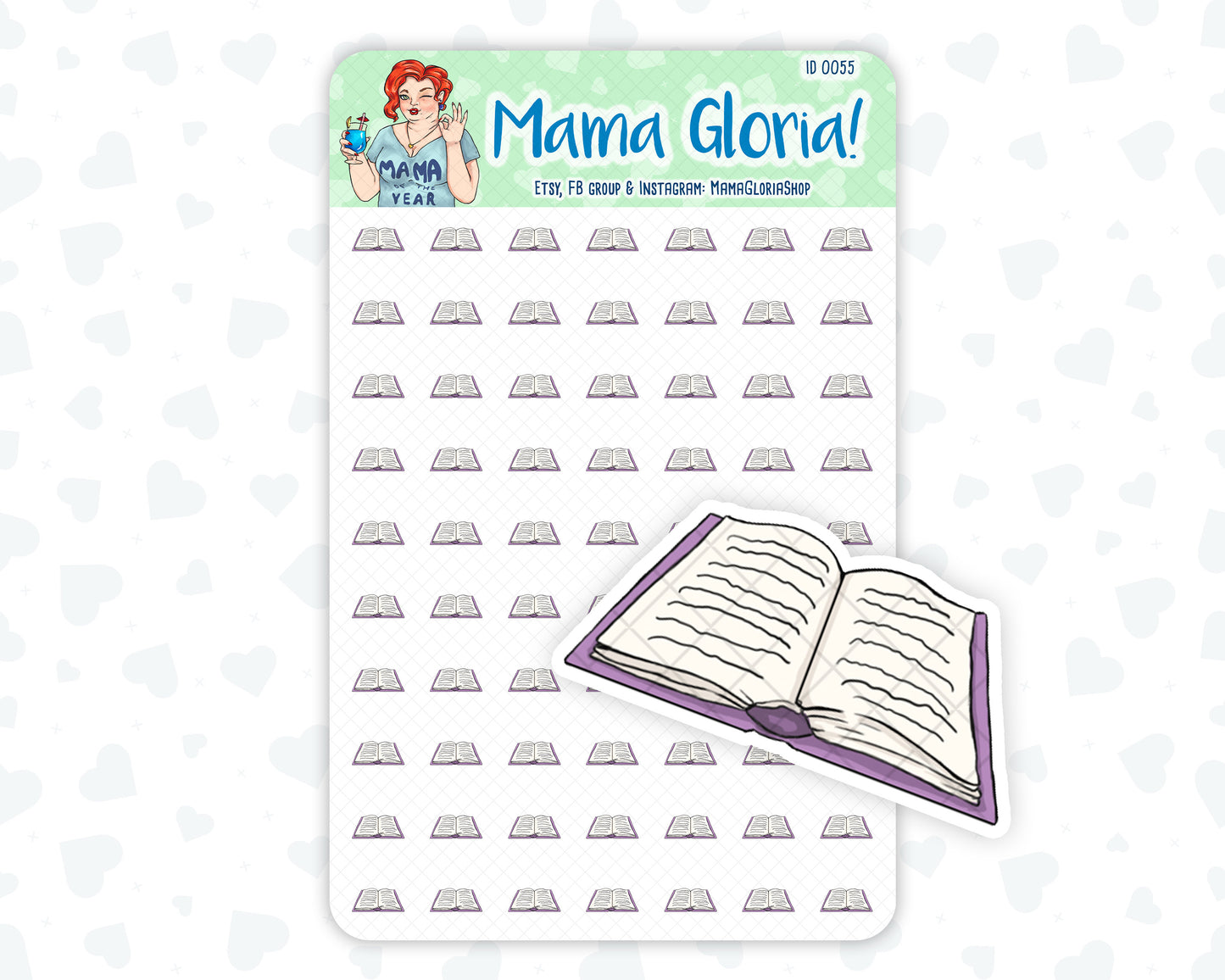 Book stickers for planners, ID 0055