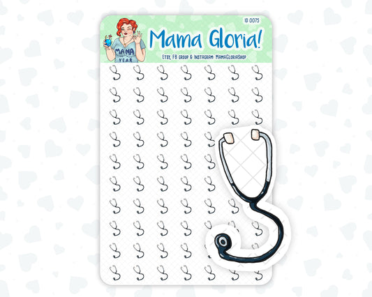 Stethoscope stickers for planners, ID 0075