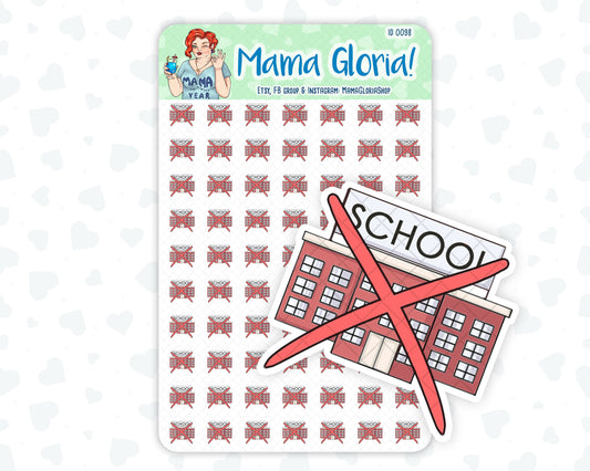 No school, holiday stickers for planners, ID 0098