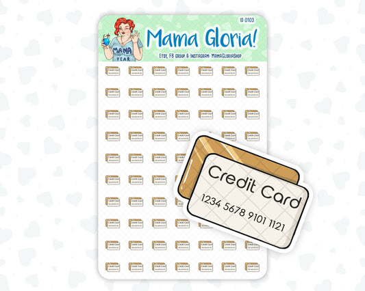 Credit cards stickers for planners, ID 0103