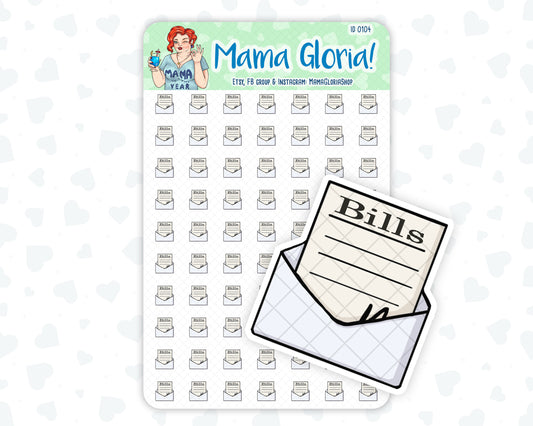 Pay bills stickers for planners, ID 0104