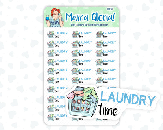 Laundry time text stickers for planners, ID 0135