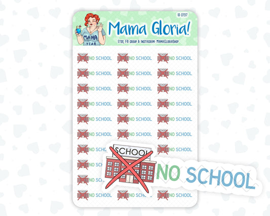 No school text stickers for planners, ID 0157