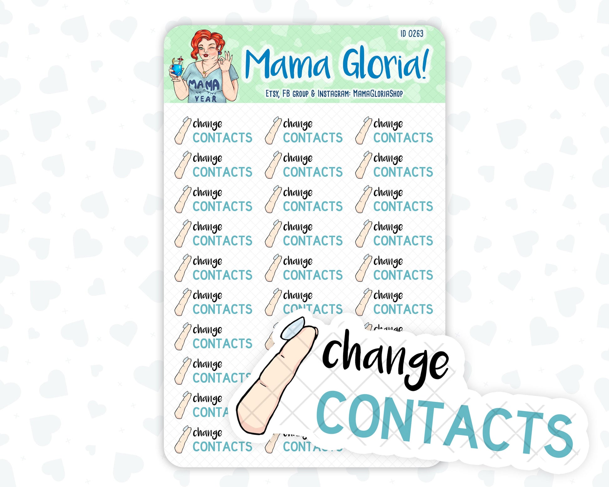 Change contacts text stickers for planners, ID 0263