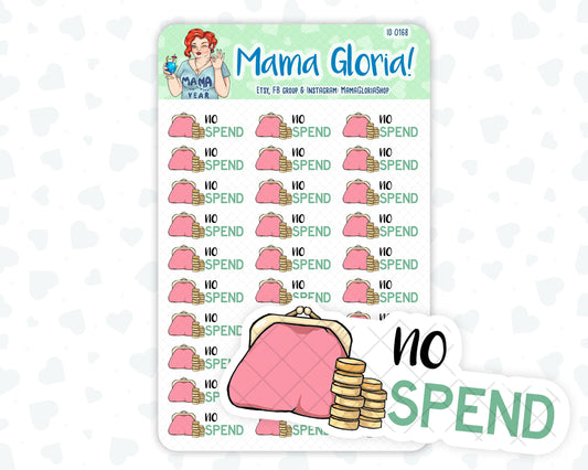 No spend text stickers for planners, ID 0168