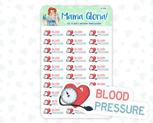 Blood pressure text stickers for planners, ID 0194