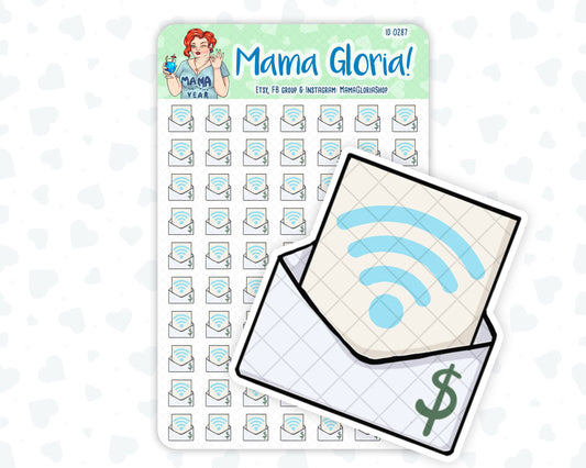 Wi-fi bill stickers for planners, ID 0287