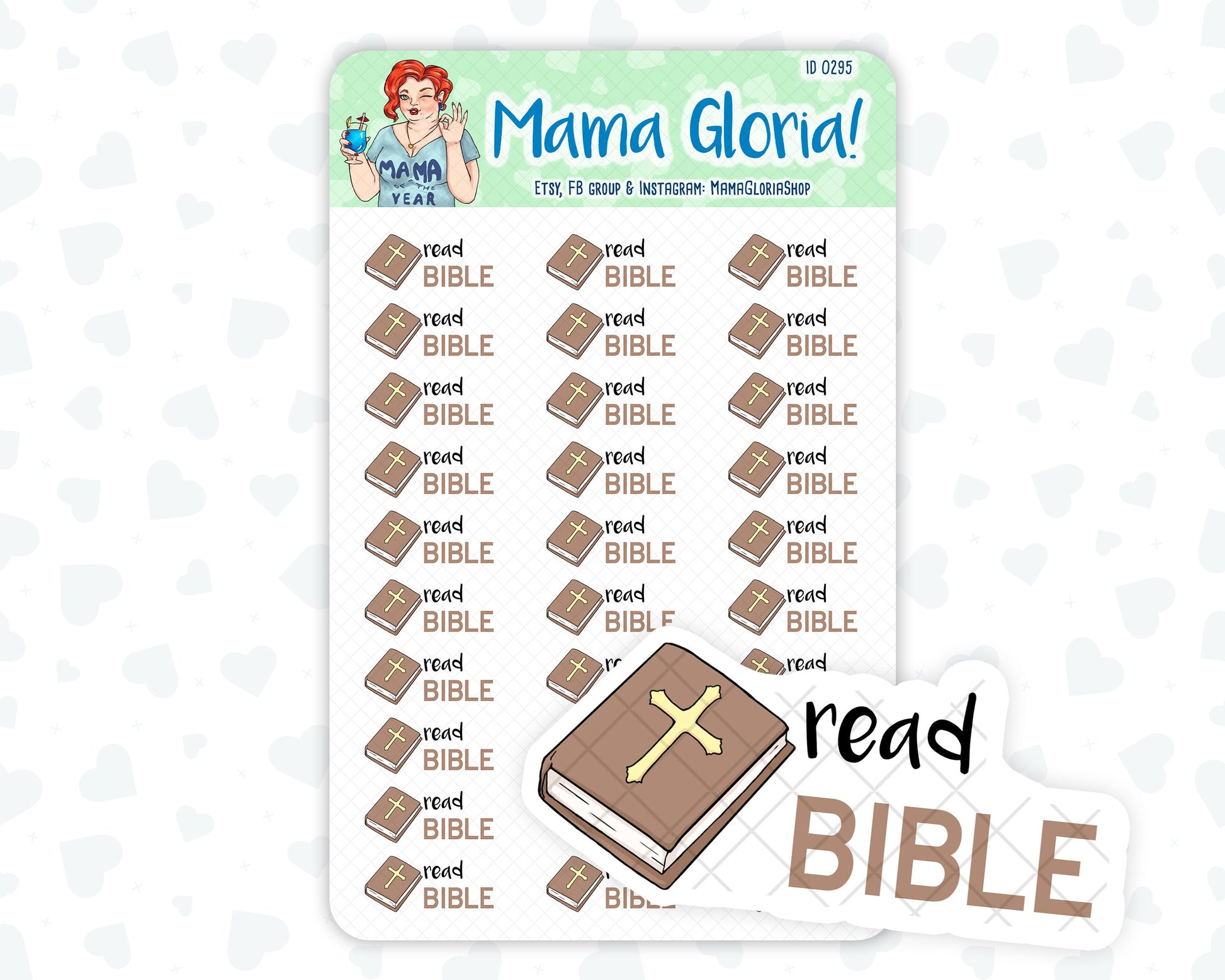 Read bible text stickers for planners, ID 0295