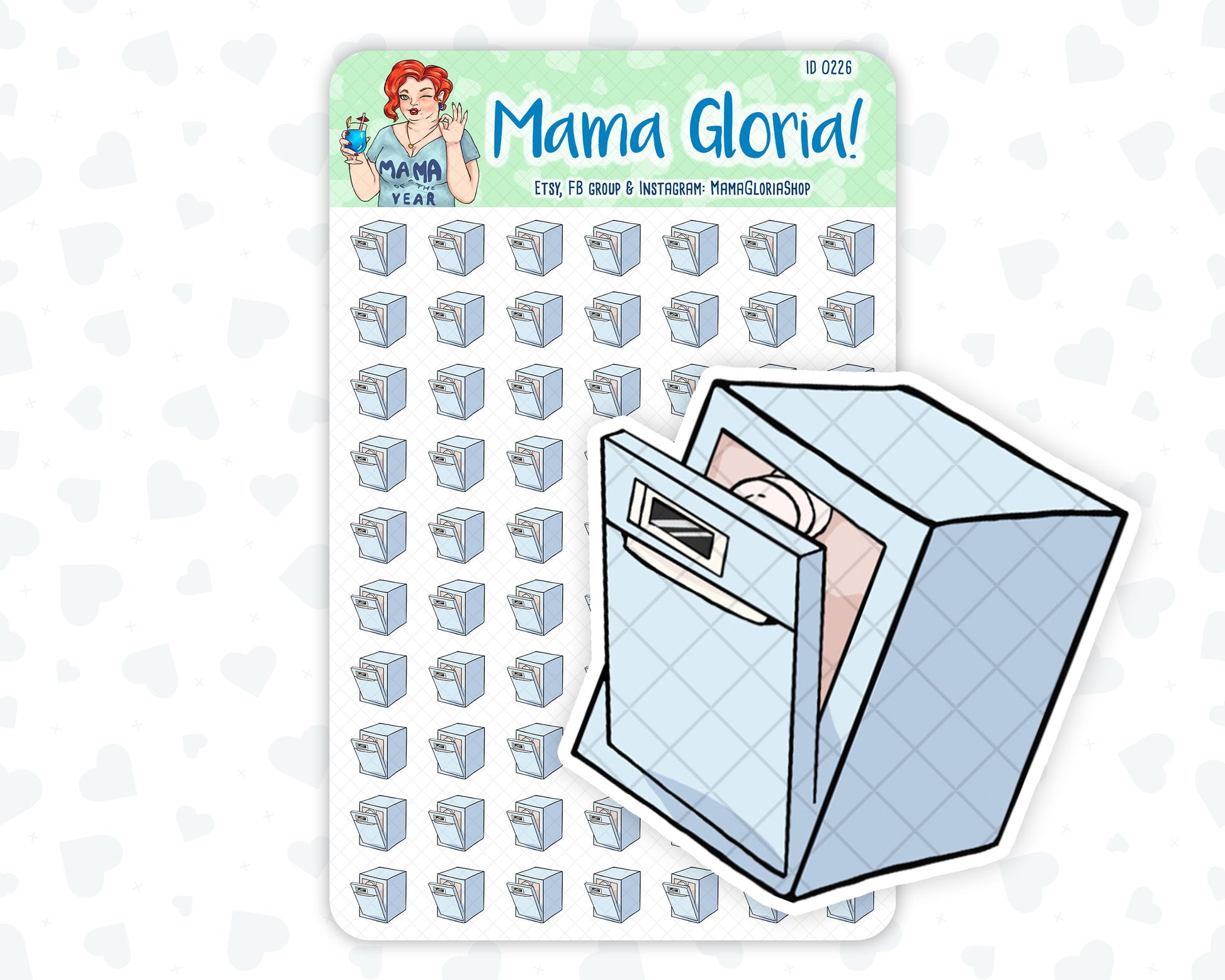 Dishwasher stickers for planners, ID 0226