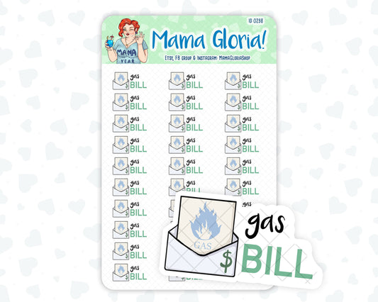 Gas bill text stickers for planners, ID 0298