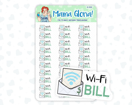 Wi-Fi bill text stickers for planners, ID 0300