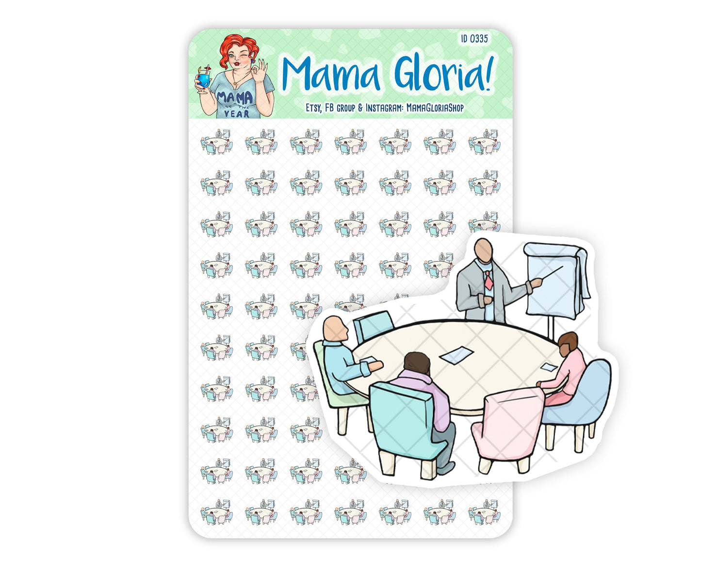 Meeting stickers for planners, ID 0335