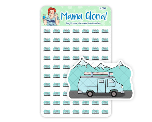 Road trip stickers for planners, ID 0348