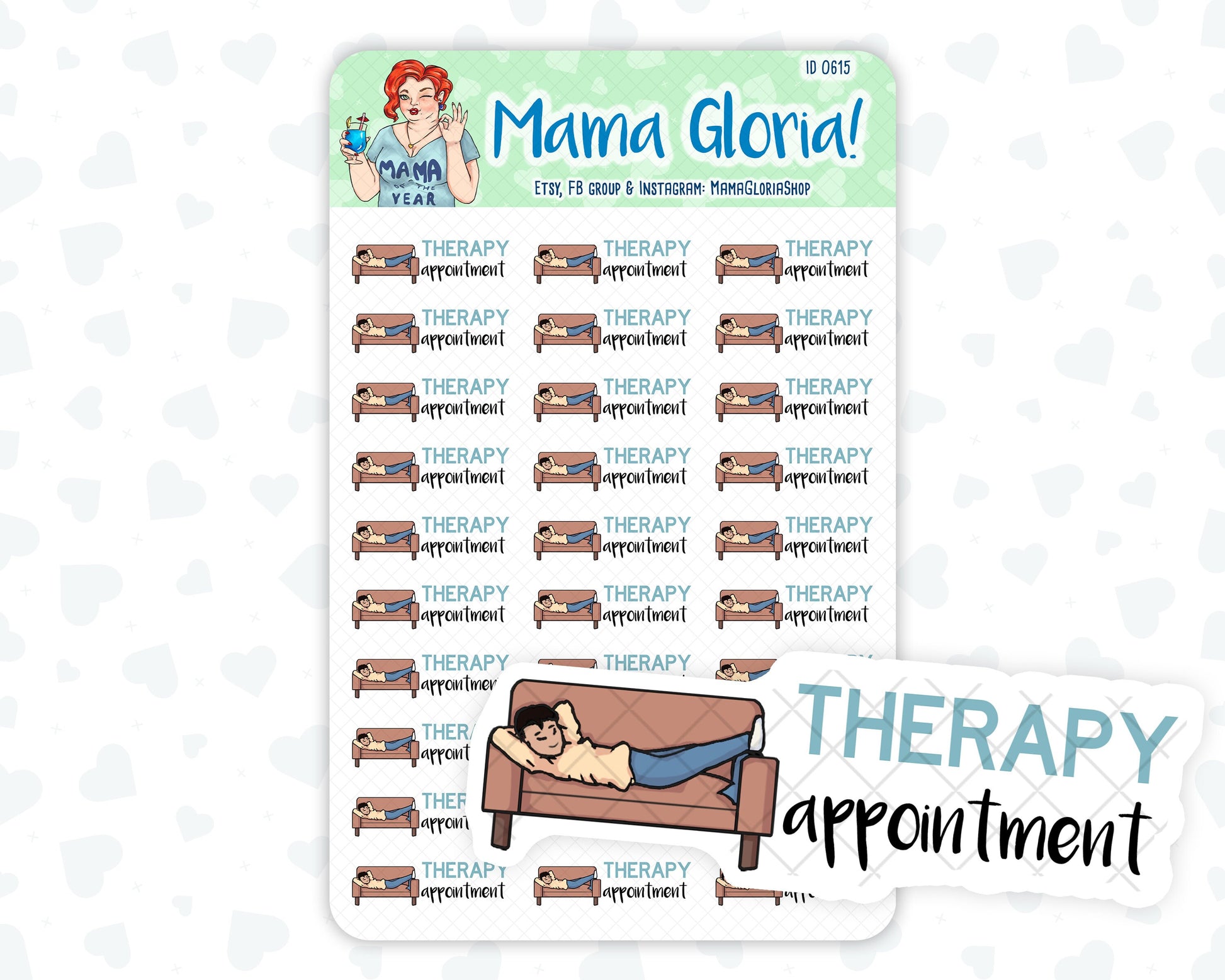 Therapy appointment text stickers for planners, ID 0184/0615/0616 –  mamagloriashop