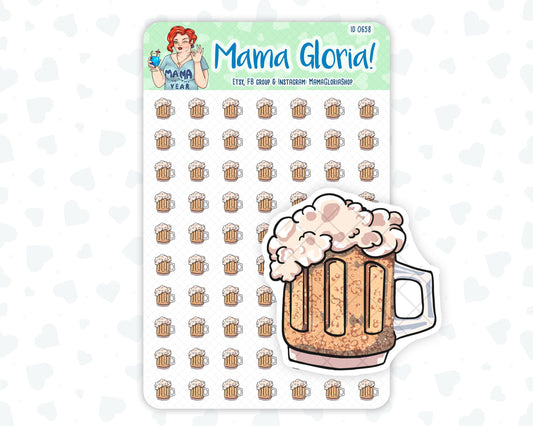 Beer time stickers for planners, ID 0658