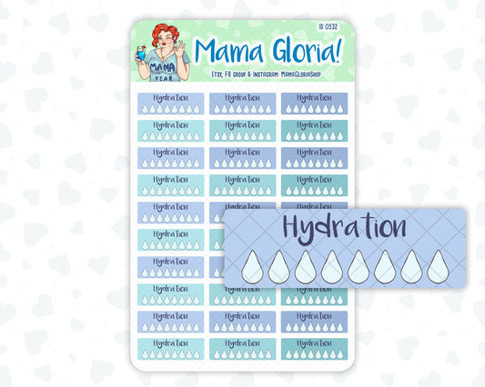 Daily hydration tracker for planners, ID 0532