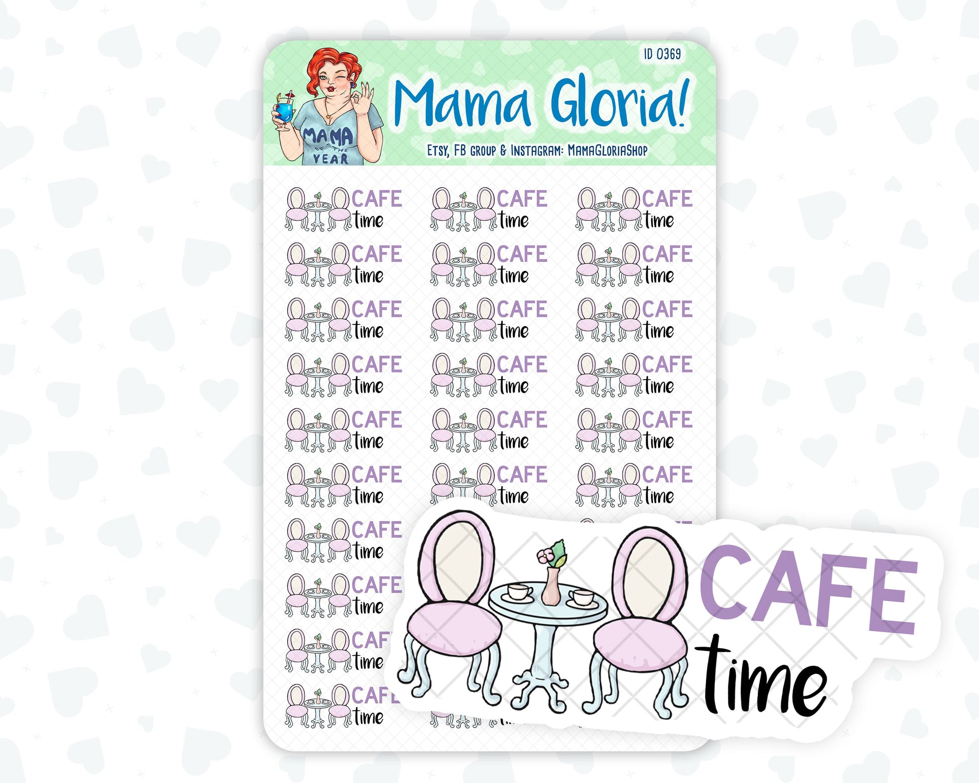 Cafe time text stickers for planners, ID 0369 – mamagloriashop