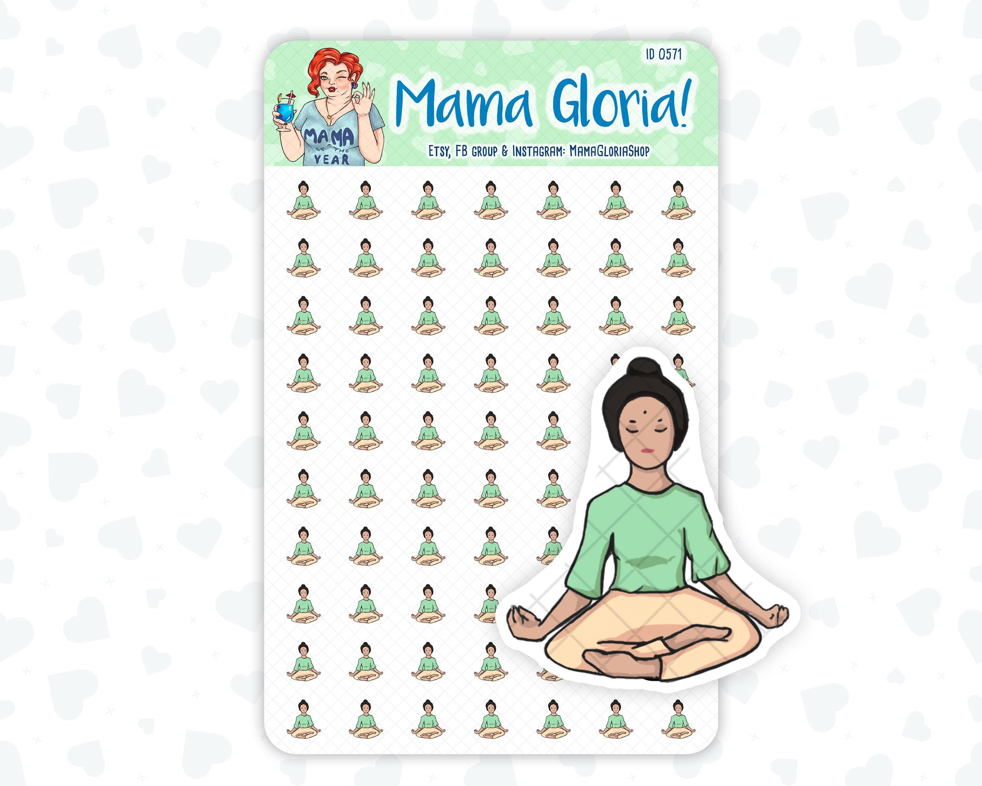 Yoga stickers for planners, ID 0067/0571/0572